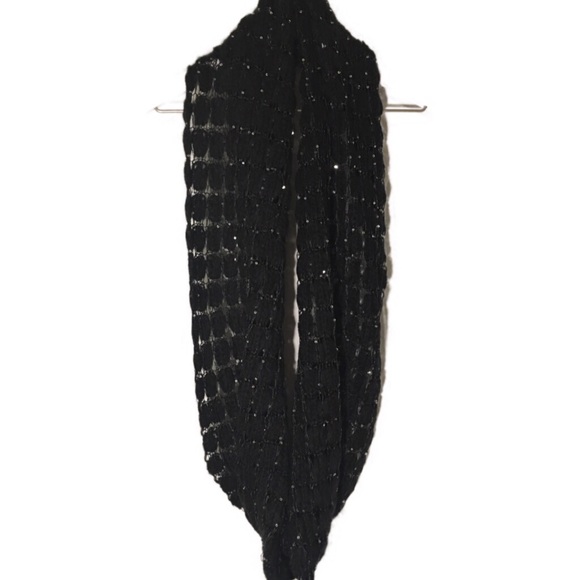 Black Infinity Scarf with a little Sparkle - Picture 2 of 3